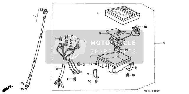 44830GBJ000, Kabel Compl., Snelheidsme, Honda, 1